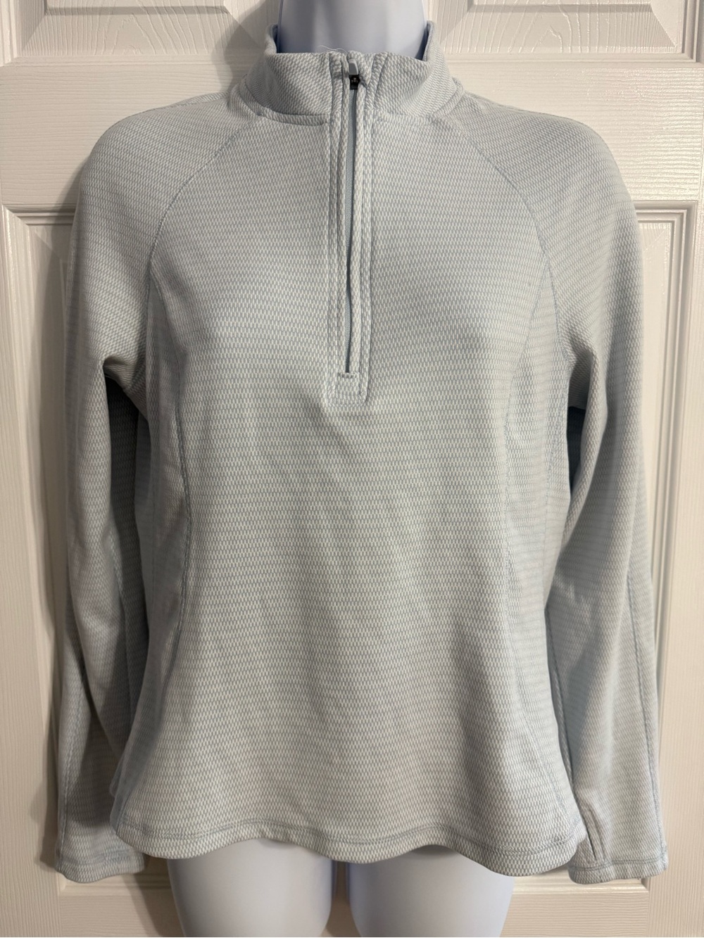 Avalanche Light Blue Textured Quarter-Zip Pullover - new without tags